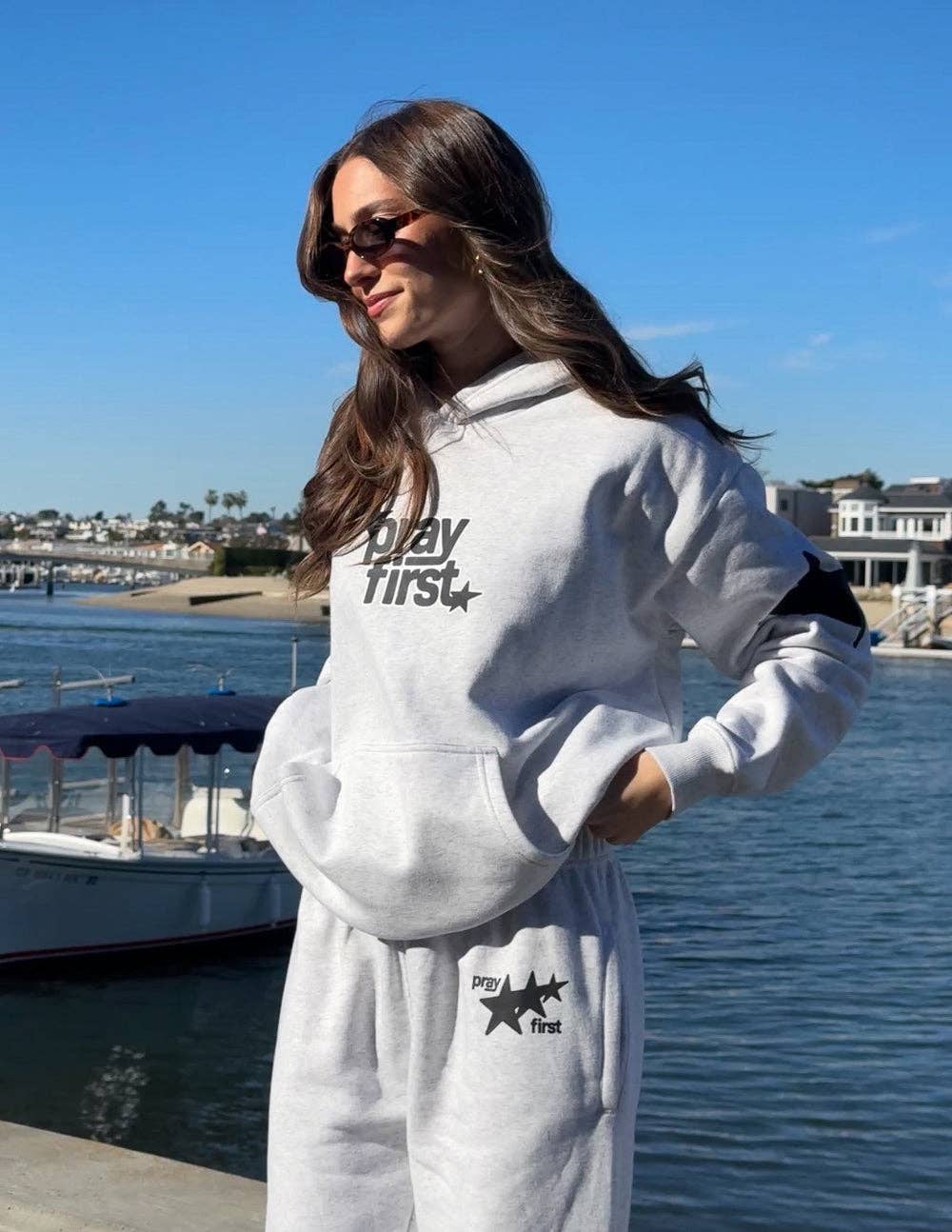 Pray First Unisex Hoodie: S