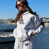 Pray First Unisex Hoodie: S
