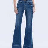 HIGH RISE SEAMLESS WB TROUSER HEM EASY FLARE JEANS T6882: TRANSPARENT / 31