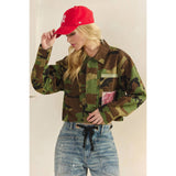 Camo Sequins Contrast Jacket: Camo Sequin / S