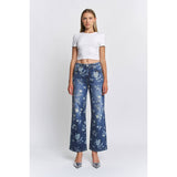 HIGH RISE WIDE LEG EMBELLISHMENT: RICH BLUE / 29