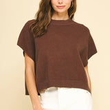 DROPPED SHOULDER SWEATER TOP BLUE / L