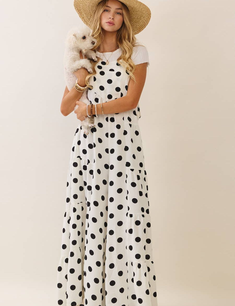 Polka Dot Sling Maxi Jumpsuit