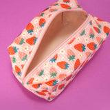 STRAWBERRY WESTERN BOW MAKEUP COSMETIC POUCH BAG | 40P544: BOW BLUE