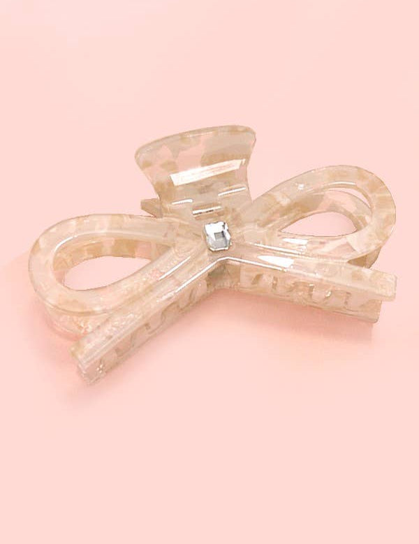 LARGE CUTE BOW RIBBON RHINESTONE HAIR CLAW CLIPS | 40H810