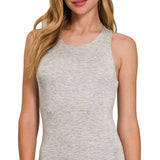 ',...Premium Rayon Double Layered  Tank Top: BROWN-186270 / XL