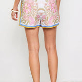 Border Print Shorts : Sweet Pea / S