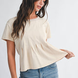 8613HK Pleated Swing Tee Top