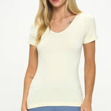 Seamless Reversible V-Neck Short Sleeve Top