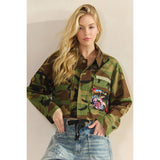 Camo Sequins Contrast Jacket: Camo Sequin / M
