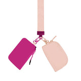 ,,,.0810 Dual Pouch Wristlet Keychain Wallet SI-26443: WHITE/MINT-169228 / OS