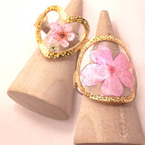 18K STAINLESS STEEL TARNISH FREE FLORAL RINGS | 40R104: HEART APRICOT