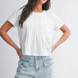 8613HK Pleated Swing Tee Top