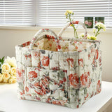 Botanical Floral Quilted Storage Caddy with Pockets