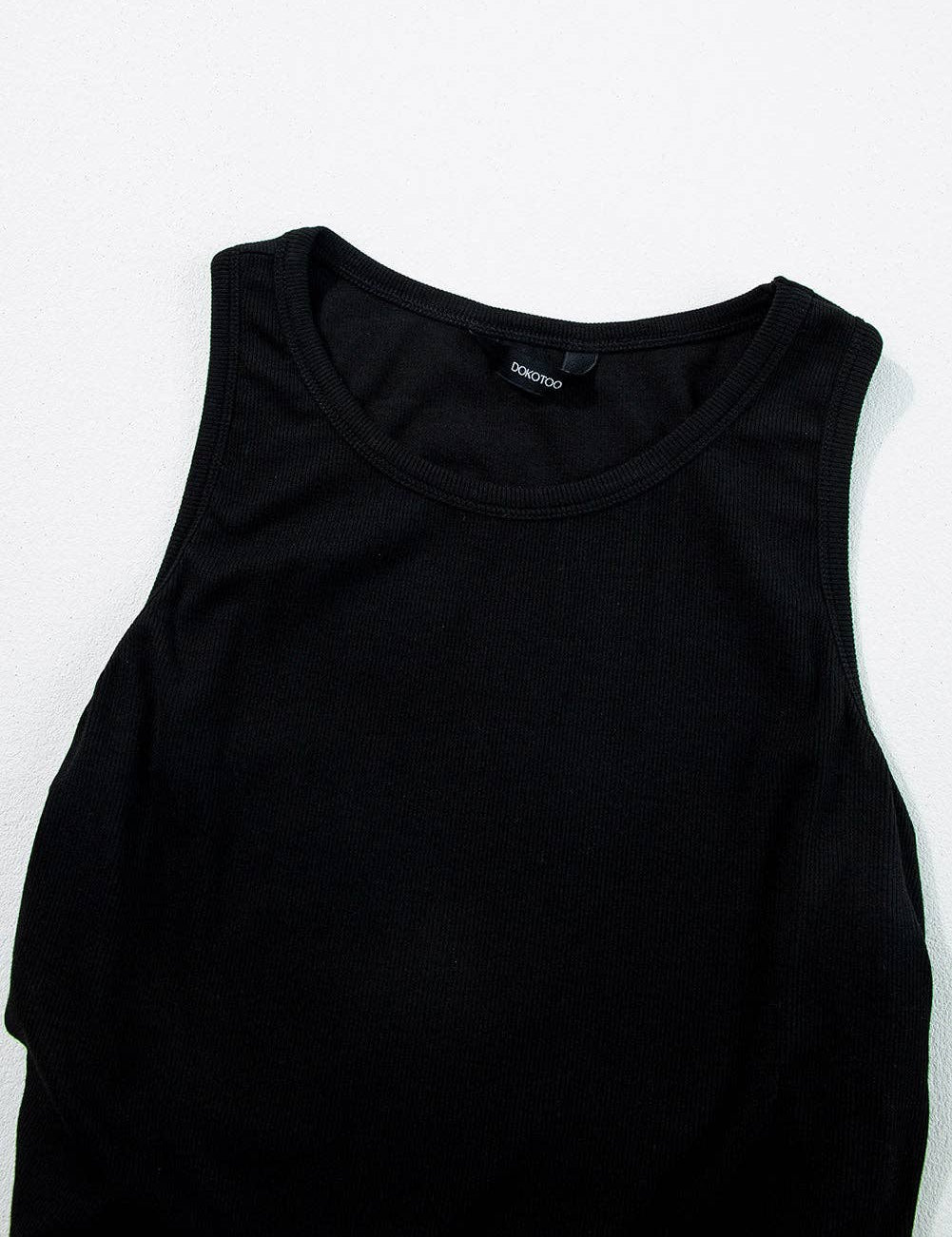 Women's  Plain Ruched Side Slim Tank Top: Apricot Pink / 95%Polyester+5%Elastane / M