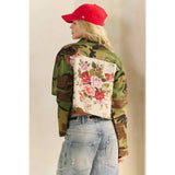 Camo Sequins Contrast Jacket: Camo Floral / L