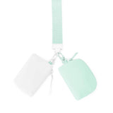 ,,,.0810 Dual Pouch Wristlet Keychain Wallet SI-26443: BLACK/GREY-169223 / OS