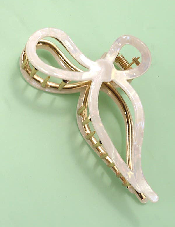 JUMBO CELLULOSE CASTING BOW HAIR CLAW CLIPS | 40H759