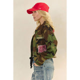 Camo Sequins Contrast Jacket: Camo Floral / M