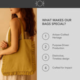 White Canvas Ruffle Tote | Tote Bags | Cotton Canvas Totes