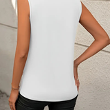 Sleeveless Knit Tank Top Women Loose Fit Solid Color: Lotus / 65%RAYON 35%POLYESTER / L