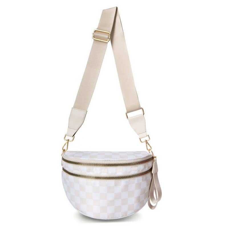 CROSSBODY ZIPPER REMOVAL STRAP SLING BUM BAG | 40P593: Black