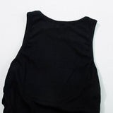 Women's  Plain Ruched Side Slim Tank Top: Apricot Pink / 95%Polyester+5%Elastane / L