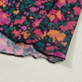 Spring Western Retro Floral Printed Mock Neck Mesh Top (S-4X: Multi-Colored / M