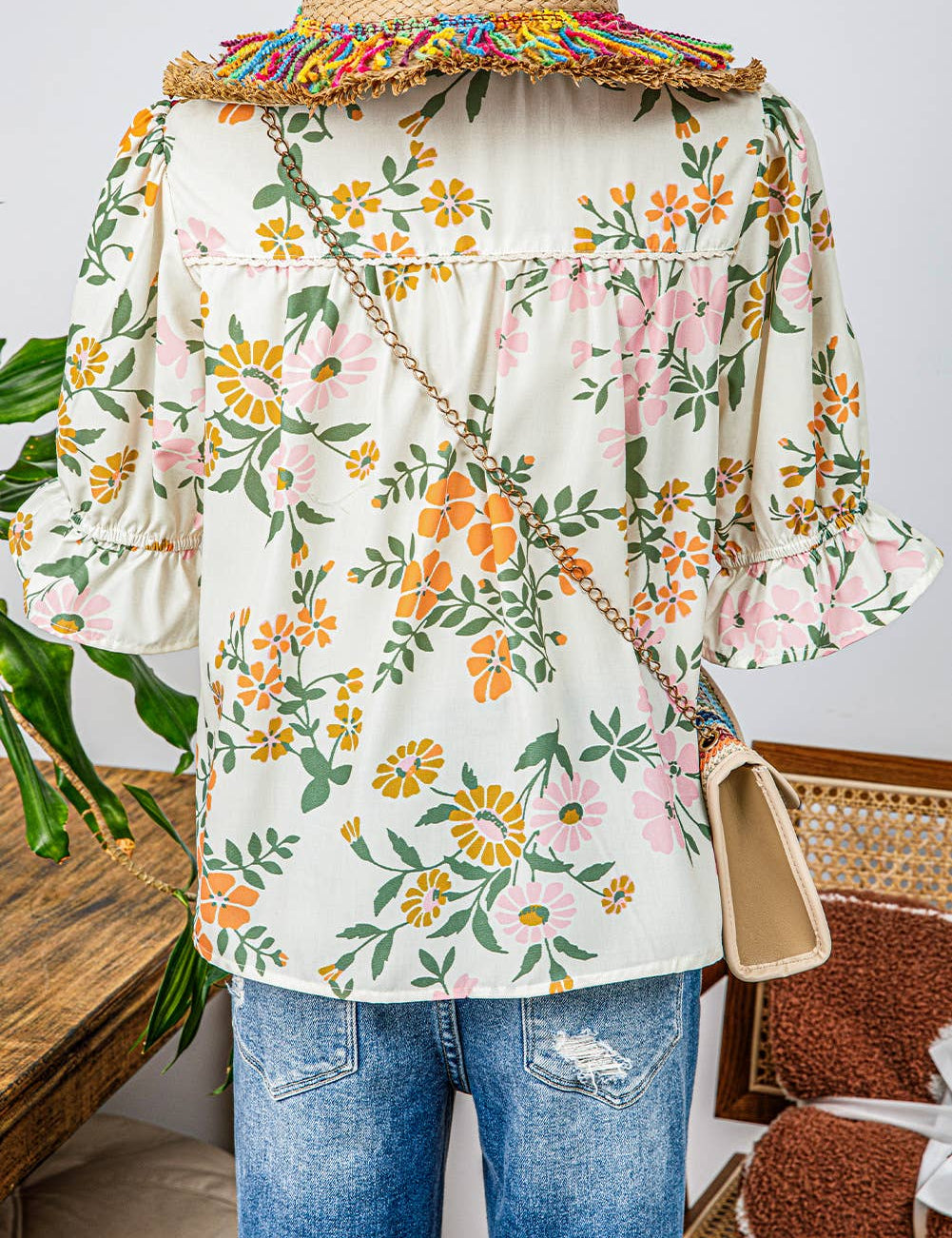 Fashion Crochet Boho Half & Long Sleeve Floral Blouse(S-4X): As shown / Missy / L