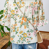 Fashion Crochet Boho Half & Long Sleeve Floral Blouse(S-4X): As shown / Missy / M