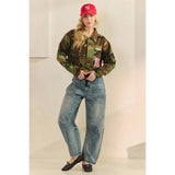 Camo Sequins Contrast Jacket: Camo Floral / M