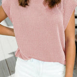 Spring 2026Twisted Rib Wide Sleeve Crew Neck T Shirt (S-2XL): Dark Khaki / XL