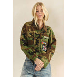 Camo Sequins Contrast Jacket: Camo Sequin / L