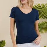 Seamless Reversible V-Neck Short Sleeve Top