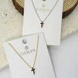 CLASSIC MINI CROSS NECKLACE | 47N15737-CROSS: GOLD