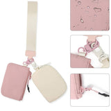 ,,,.0810 Dual Pouch Wristlet Keychain Wallet SI-26443: WHITE/MINT-169228 / OS
