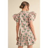 Floral print dress: YELLOW / M