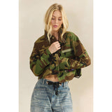 Camo Sequins Contrast Jacket: Camo Sequin / M