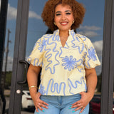 Flower Embroidered Blouse
