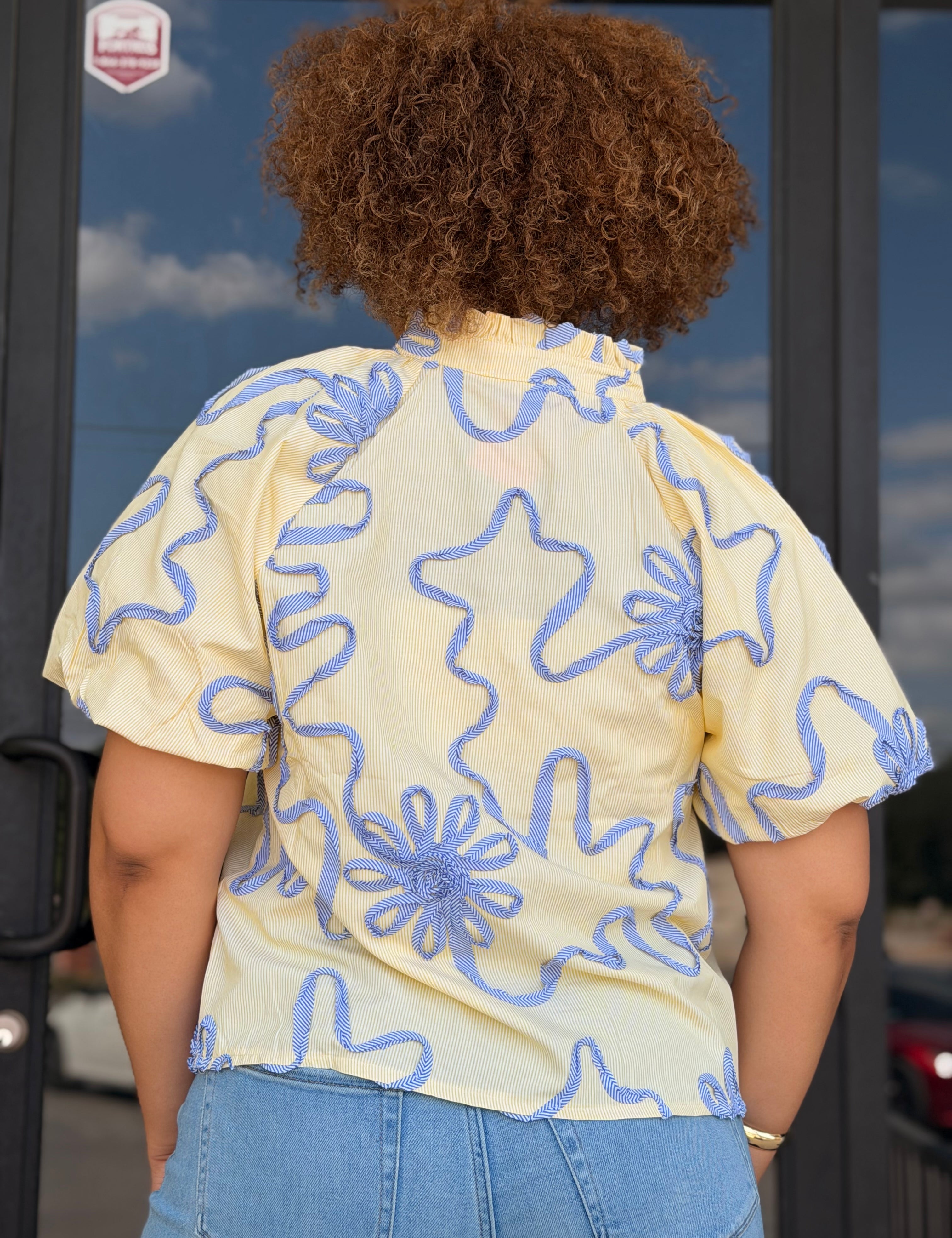 Flower Embroidered Blouse