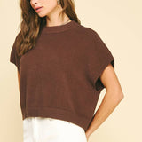 DROPPED SHOULDER SWEATER TOP Black / S
