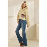 Sequins Contrast Jacket: Olive / L