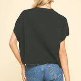 DROPPED SHOULDER SWEATER TOP BLUE / S