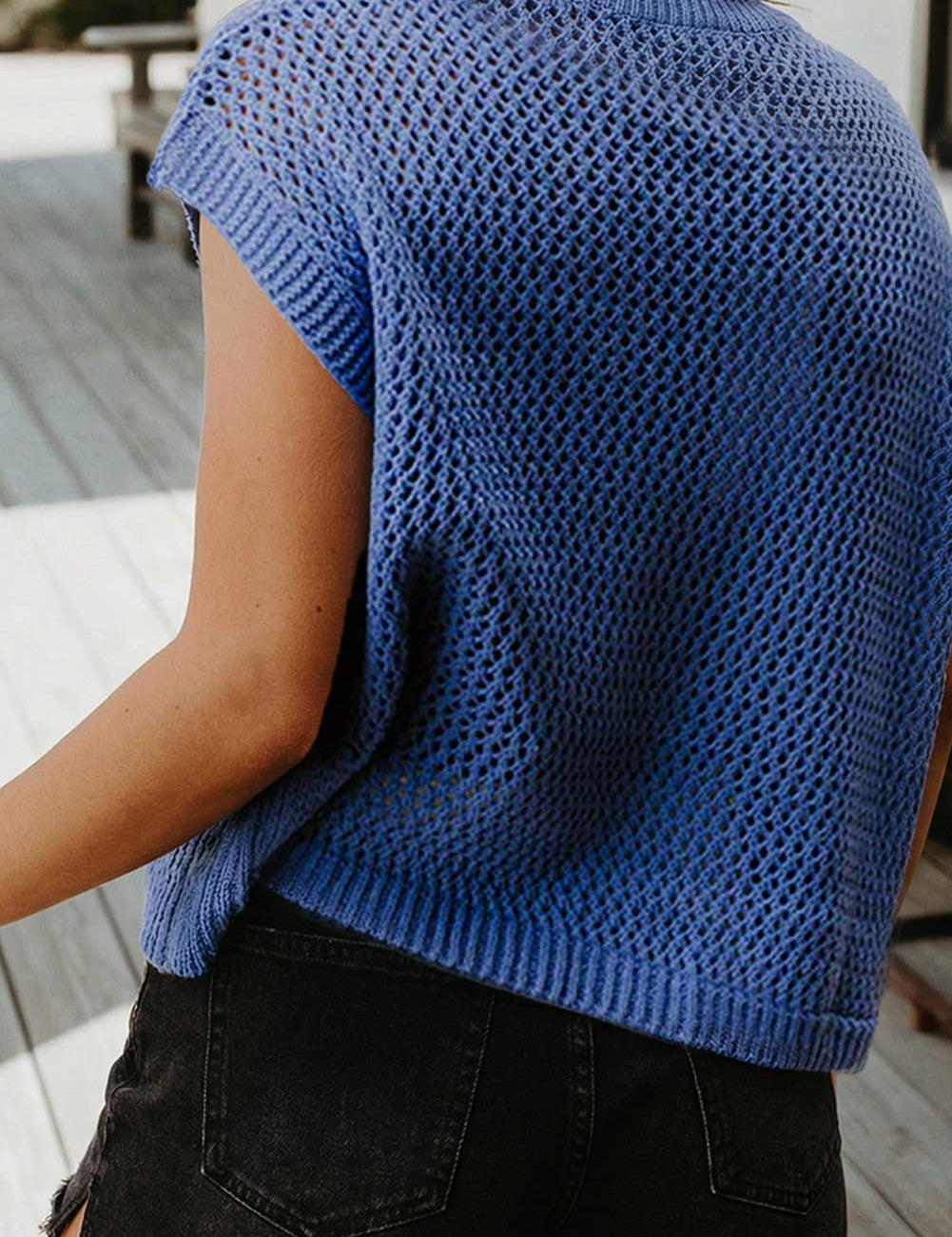 Flag Graphic Short Sleeve Sweater Top