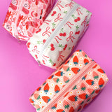 STRAWBERRY WESTERN BOW MAKEUP COSMETIC POUCH BAG | 40P544: BOW CHERRY