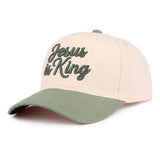 ,,, 1208 Jesus Is King Two Tone Cotton Hat SI-29165: LEOPARD-192519 / OS