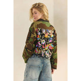 Camo Sequins Contrast Jacket: Camo Sequin / S