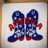 4th of July beaded wallet boots