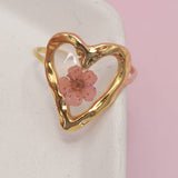 18K STAINLESS STEEL TARNISH FREE FLORAL RINGS | 40R104: OVAL APRICOT