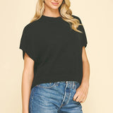 DROPPED SHOULDER SWEATER TOP IVORY / M